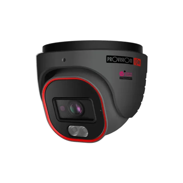 PROVISION Venkovní turret IP kamera 4MPx, fixní objektiv 2,8 mm, hybridní přísvit, S-Sight, šedá