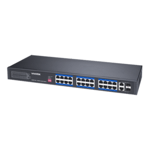 VIVOTEK Datový switch 24 PoE +2 GE(SFP) kombo porty, budget 380W