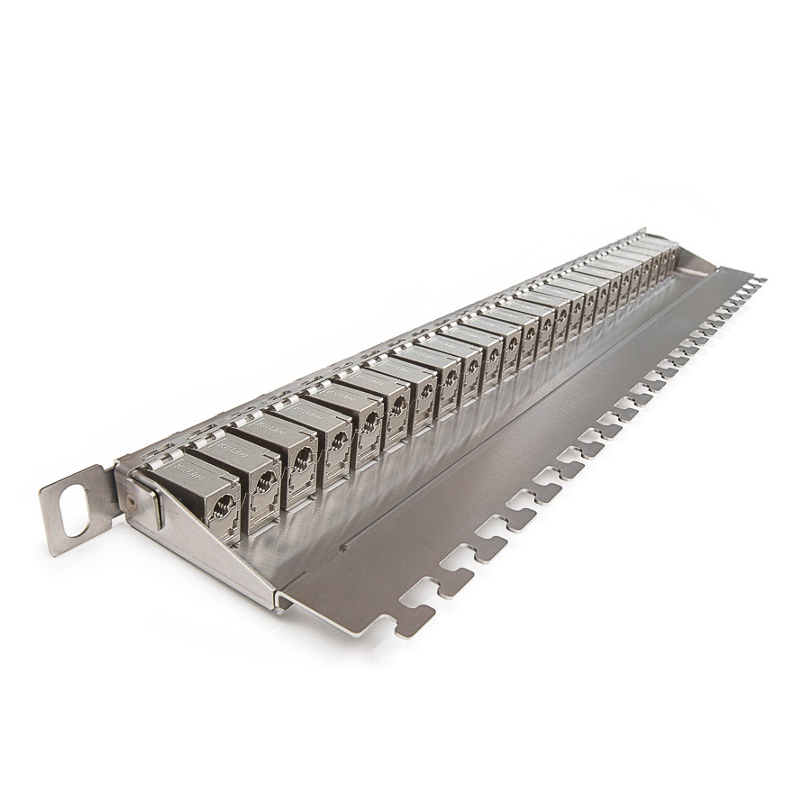 KELINE KEP-C6A-S-HD-05 Patch panel HD Cat 6A 24xRJ45/s osadený s KEJ-C6A-S-HD 0,5U