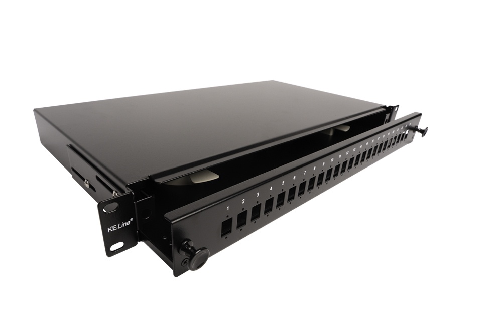 KELINE RAB-FO-X47-SL Optický patch panel 19" pre 24 x SC-SC, LC-LC Duplex alebo LSH-LSH