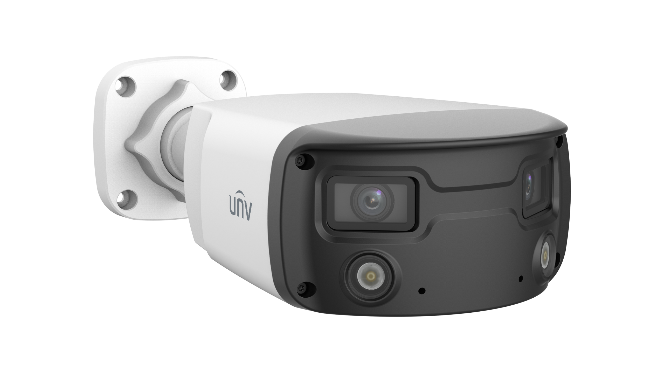 Uniview IPC2K28SE-ADF40KMC-WL-I0 Vonkajšia IP kamera 2x4MPx bullet, 180°, Biely prísvit 30 m, analýzy človek/vozidlo, zónové analýzy