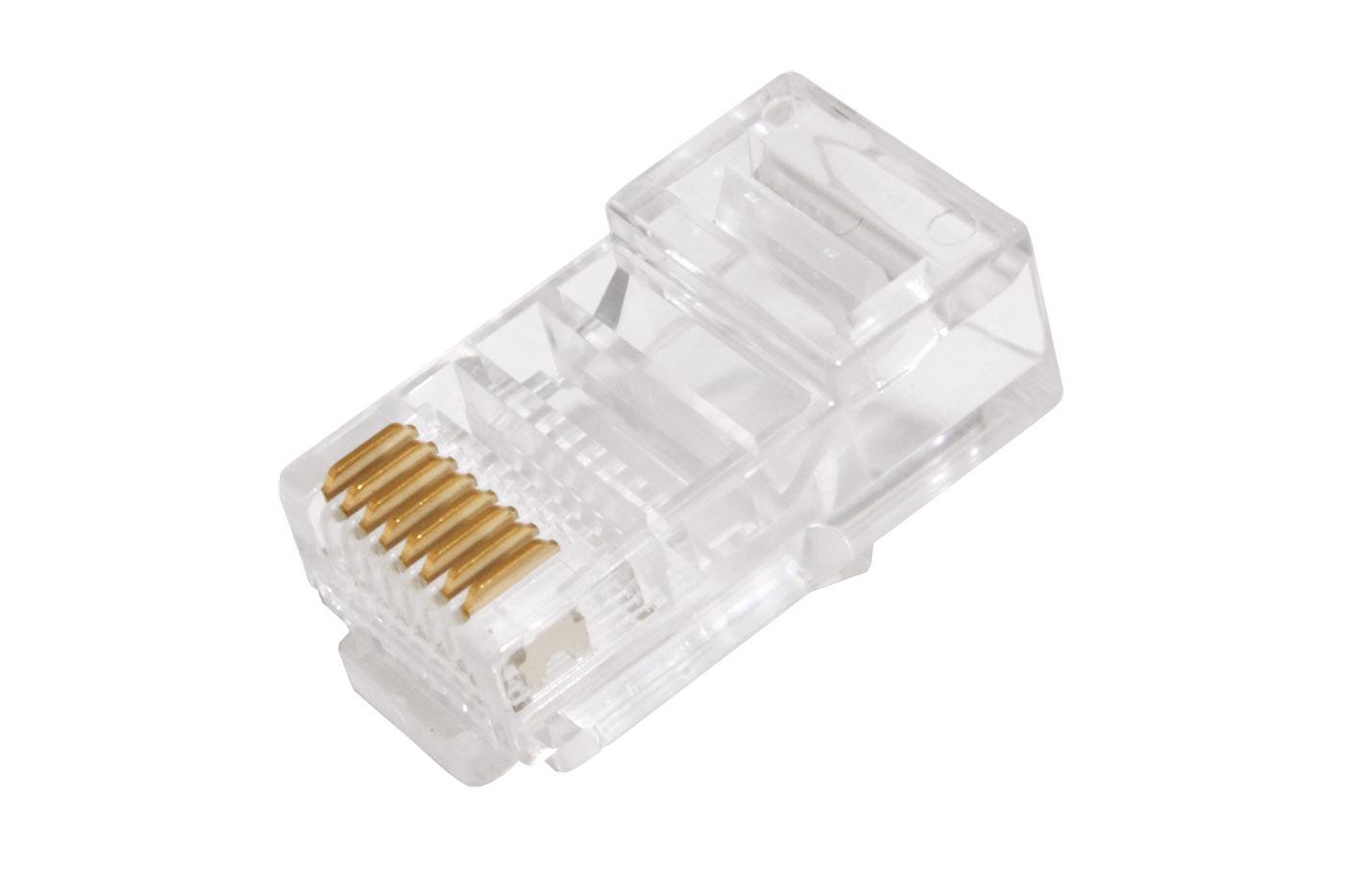 VALUE KONEKTOR-RJ45-5E-NESTINENY Konektor RJ45 kat. 5e netienený, na kulatý kábel (lanko/drôt), 10ks
