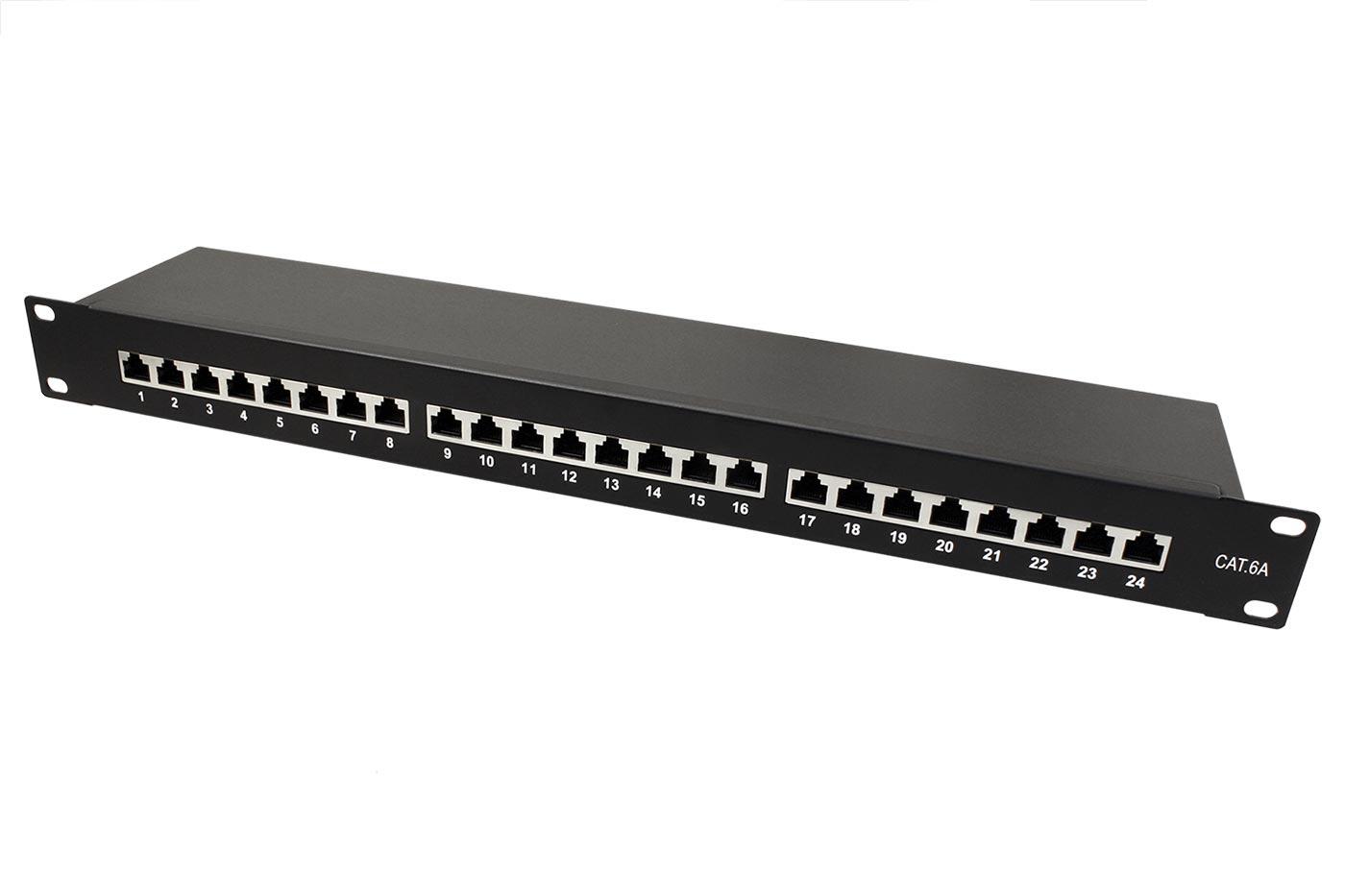 VALUE PATCHPANEL-6A-STP-24P-BLK Patchpanel 19'' kat. 6a STP, 24 portov, čierny