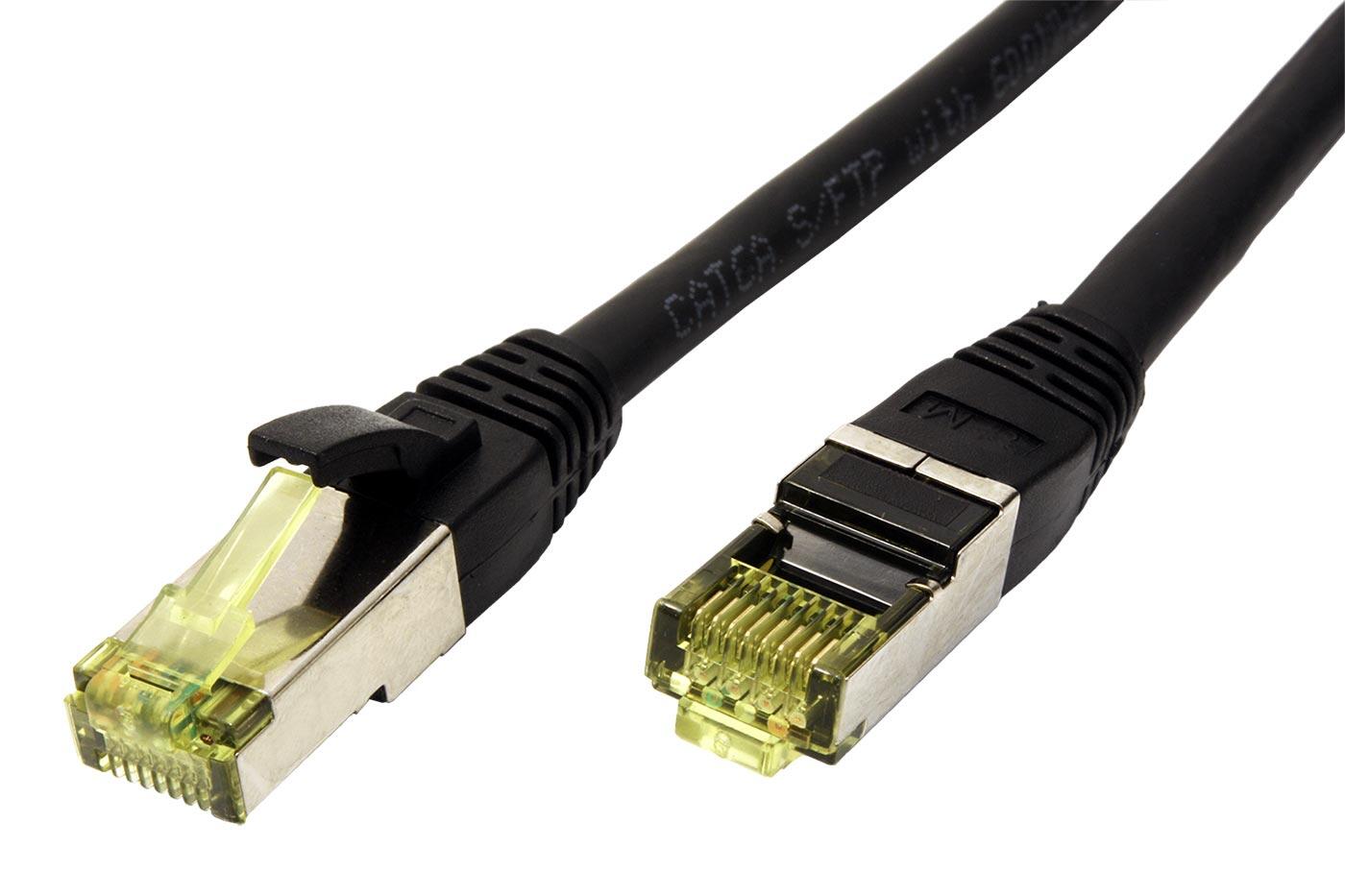 Roline PATCHKABEL-6A-SFTP-0,3M-BLK S/FTP patchkabel kat. 6a, vonkajšia, TPE, LSOH, 0,3m, čierny
