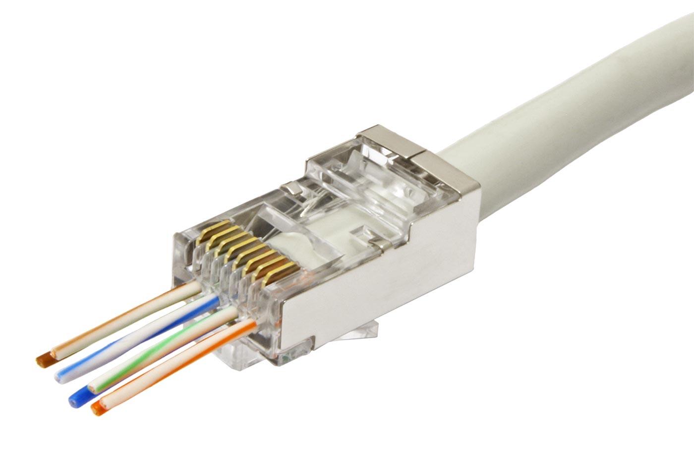 ELDEMA RJ45-EASY-KONEKTOR-6-FTP Konektor RJ-45 kat. 6, FTP, ľahké krimpování, balenie 50ks