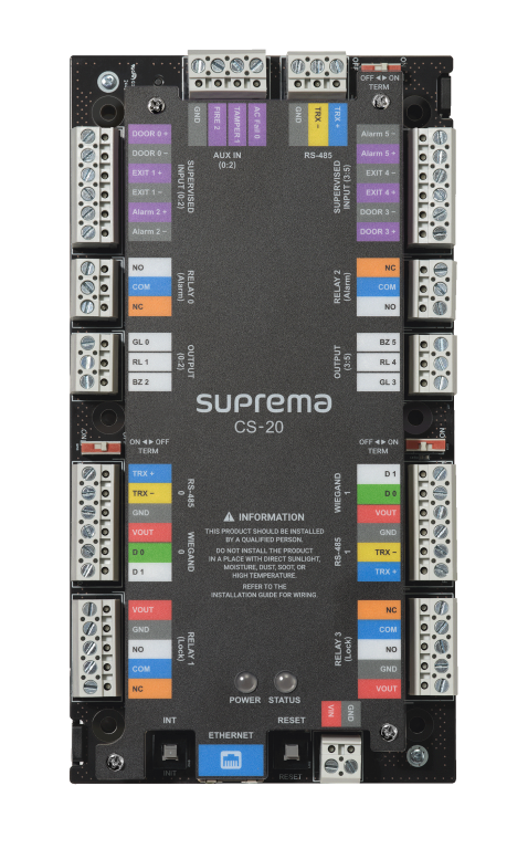 SUPREMA CS-20P Přístupový kontrolér, napájanie PoE+