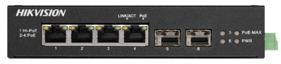 Hikvision DS-3T0506HP-E/HS - PoE switch priemyselný