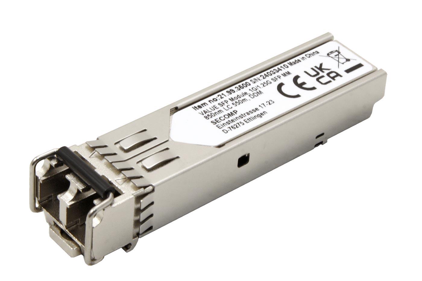 VALUE SFP-1000BASESX-LC-MM SFP modul, 1000Base-SX, 2x LC, multi mode, 850nm, DDM, 550m