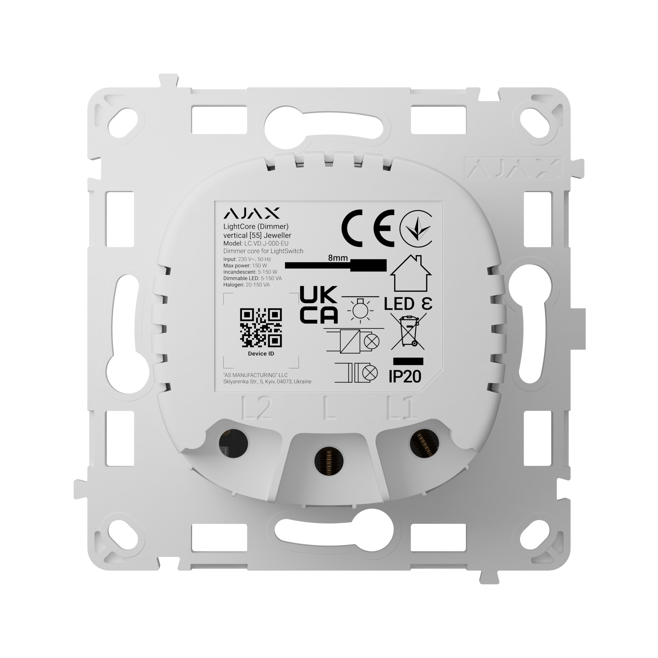 AJAX Systems AJAX LightCore Dimmer vertical White Relé